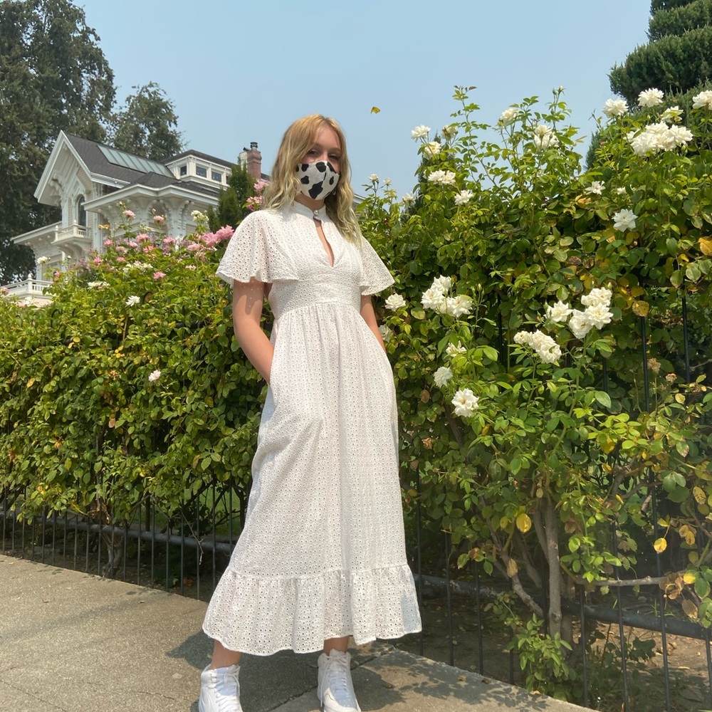 Alexa Chung Broderick Anglaise Cape dress